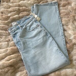 Abercrombie light wash 90s straight ultra high rise